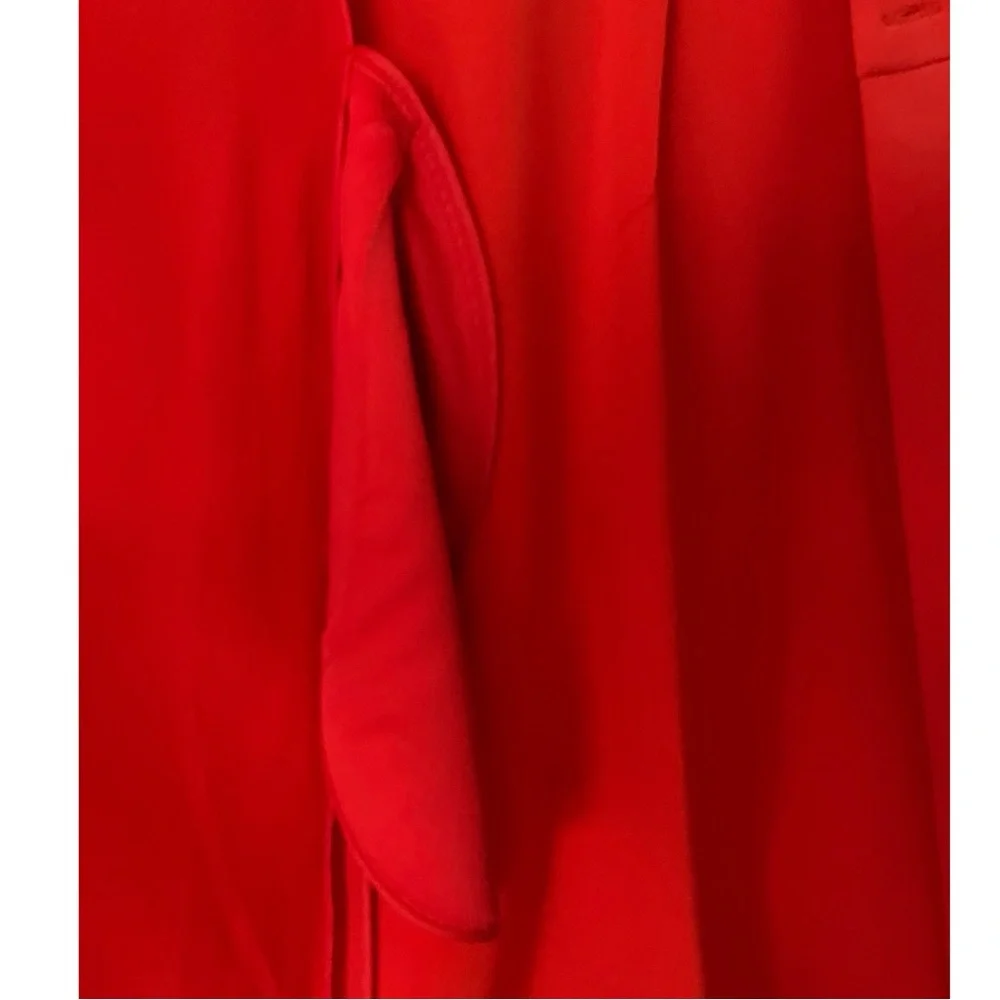 NWT DVF L/S A-line dress. BRIRE wrap style bright red - Picture 4 of 16